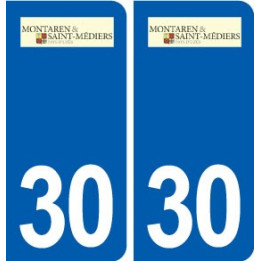 30 Montaren-et-Saint-Médiers logo ville autocollant plaque stickers