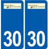 30 Montaren-et-Saint-Médiers logo ville autocollant plaque stickers