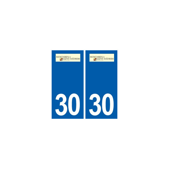 30 Montaren-et-Saint-Médiers logo ville autocollant plaque stickers