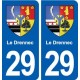 29 Le Drennec blason  autocollant plaque stickers ville