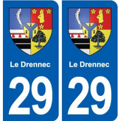 29 Le Drennec blason  autocollant plaque stickers ville