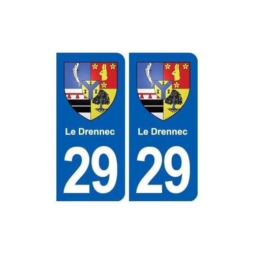 29 Le Drennec blason  autocollant plaque stickers ville