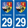 29 Le Drennec blason  autocollant plaque stickers ville