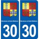30 Montaren-et-Saint-Médiers blason ville autocollant plaque stickers