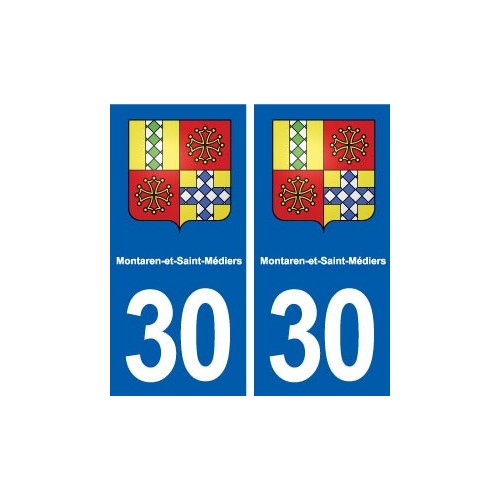 30 Montaren-et-Saint-Médiers blason ville autocollant plaque stickers