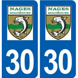 30 Nages-et-Solorgues logo ville autocollant plaque stickers