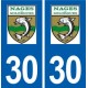 30 Nages-et-Solorgues logo ville autocollant plaque stickers