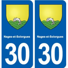 30 Nages-et-Solorgues blason ville autocollant plaque stickers