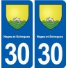 30 Nages-et-Solorgues blason ville autocollant plaque stickers