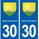 30 Nages-et-Solorgues blason ville autocollant plaque stickers