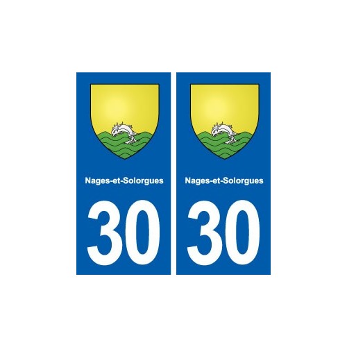 30 Nages-et-Solorgues blason ville autocollant plaque stickers