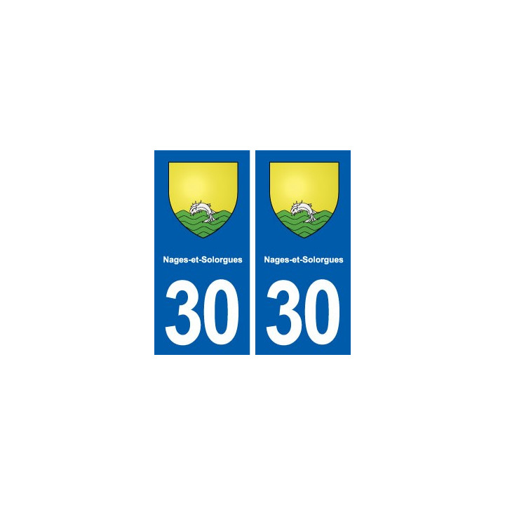 30 Nages-et-Solorgues blason ville autocollant plaque stickers
