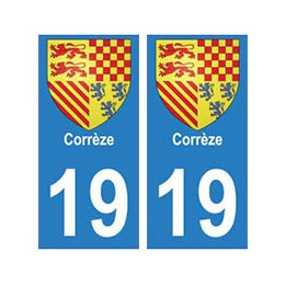 19 Corrèze autocollant plaque blason armoiries stickers département