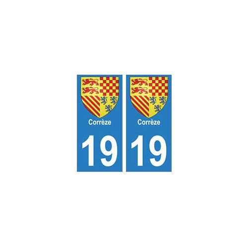 19 Corrèze autocollant plaque blason armoiries stickers département