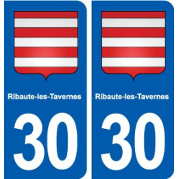 30 Ribaute-les-Tavernes blason ville autocollant plaque stickers
