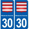30 Ribaute-les-Tavernes blason ville autocollant plaque stickers