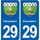 29 Plomodiern blason autocollant plaque stickers ville