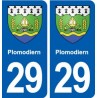 29 Plomodiern blason autocollant plaque stickers ville