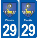 29 Plonéis blason autocollant plaque stickers ville