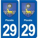 29 Plonéis blason autocollant plaque stickers ville