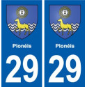 29 Plonéis blason autocollant plaque stickers ville