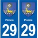 29 Plonéis blason autocollant plaque stickers ville
