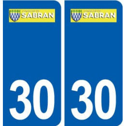 30 Sabran logo ville autocollant plaque stickers