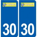 30 Sabran logo ville autocollant plaque stickers