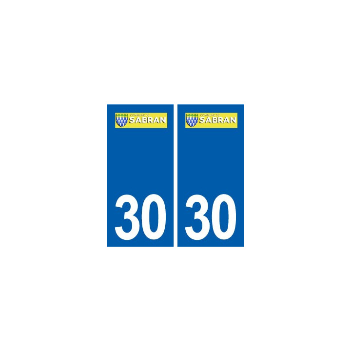 30 Sabran logo ville autocollant plaque stickers