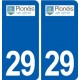 29 Plonéis logo autocollant plaque stickers ville