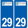 29 Plonéis logo autocollant plaque stickers ville