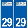 29 Plonéis logo autocollant plaque stickers ville