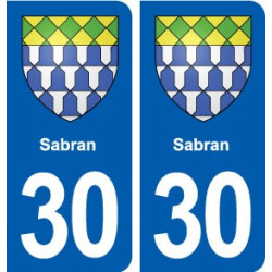 30 Sabran blason ville autocollant plaque stickers