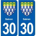 30 Sabran blason ville autocollant plaque stickers