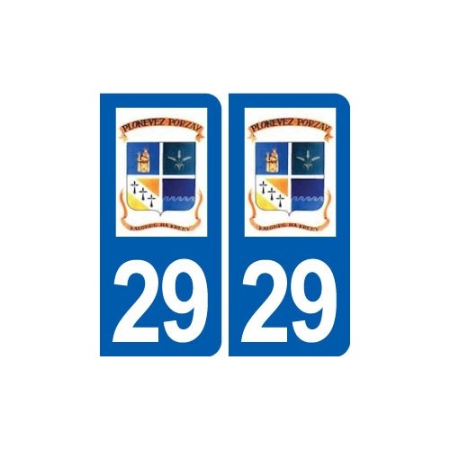 29 Plonévez-Porzay logo autocollant plaque stickers ville