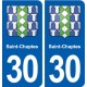 30 Saint-Chaptes blason ville autocollant plaque stickers