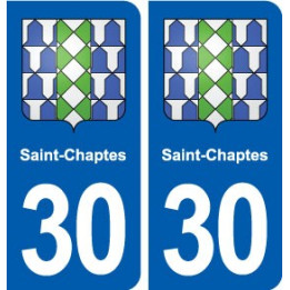 30 Saint-Chaptes blason ville autocollant plaque stickers