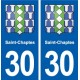 30 Saint-Chaptes blason ville autocollant plaque stickers