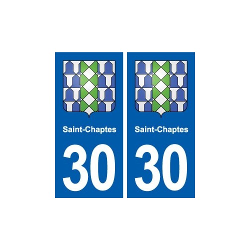 30 Saint-Chaptes blason ville autocollant plaque stickers