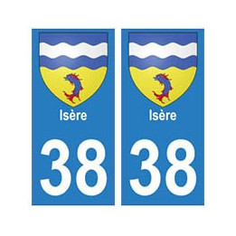 38 isere blason autocollant plaque