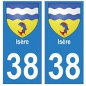 38 ' isere-wappen-aufkleber-plakette-wappen-wappen-sticker abteilung