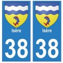 38 isère escudo de armas de la etiqueta engomada de la placa de escudo de armas el escudo de armas de pegatinas departamento