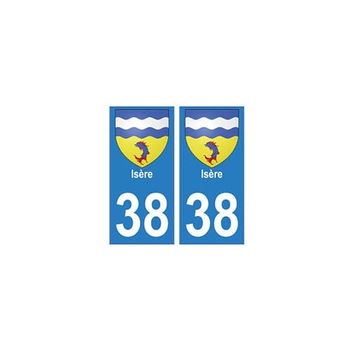 38 isere blason autocollant plaque