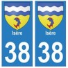 38 isere blason autocollant plaque