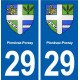 29 Plonévez-Porzay blason autocollant plaque stickers ville