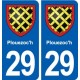 29 Plouezoc'h blason autocollant plaque stickers ville