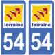 54 Meurthe autocollant plaque