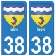 38 isere blason autocollant plaque