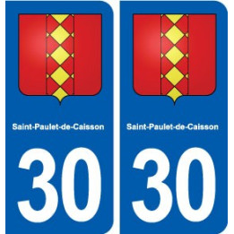 30 Saint-Paulet-de-Caisson blason ville autocollant plaque stickers