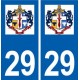 29 Plouider logo autocollant plaque stickers ville